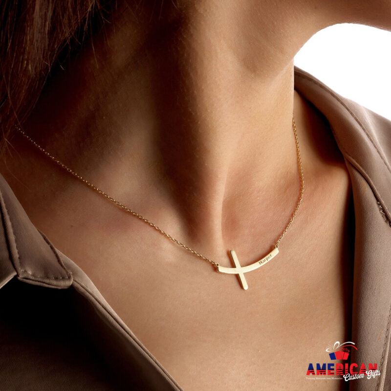 Cross Name Necklace,Baptism Gift,Personalized Cross Necklace, With Name,Cross Jewelry,Christian Gifts,Custom Necklace,Christmas gift