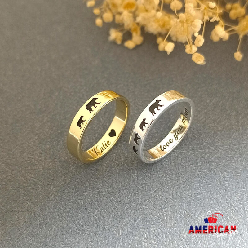 Personalized Couple Rings, Engraved Rings, 24kGold Plated, Sterling Silver & Black Rings, Custom Heart Name rings, Initial Couple Ring Bands, Anniversary gift, Wedding Gifts, Date Ring, Promise Rings