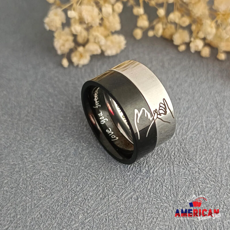 Promise Rings For Couples,Holding Hands Pinky Matching Ring ,Ring For Boyfriend,Anniversary gift, Date Ring,Couple Jewelry,Engraved Ring