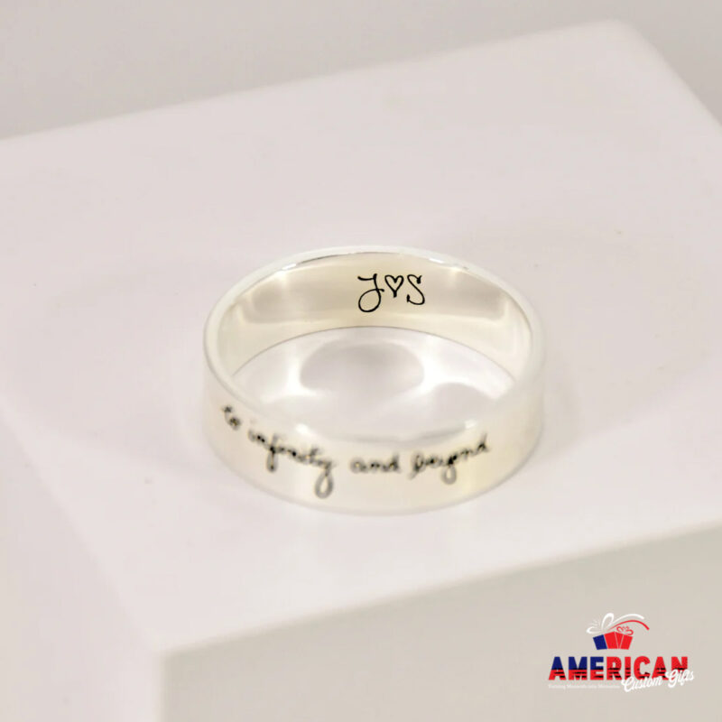 Personalized Engraved Handwriting Ring • Wide Handwriting Band • Custom Handwriting Ring • Unisex Ring • Personalized Handwriting Gift