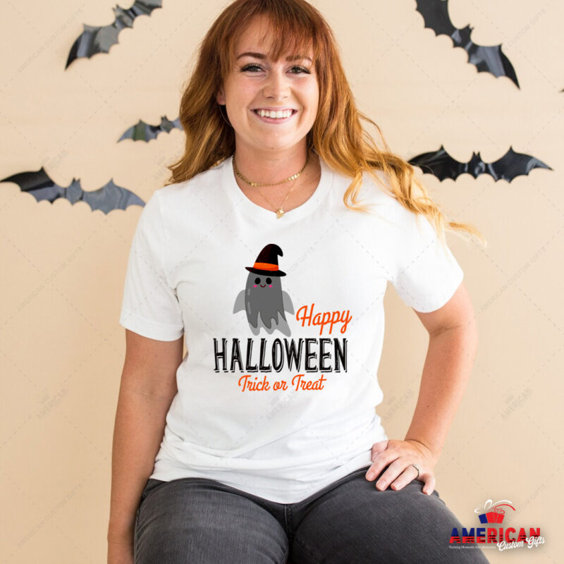 Happy Halloween Trick or Treat white