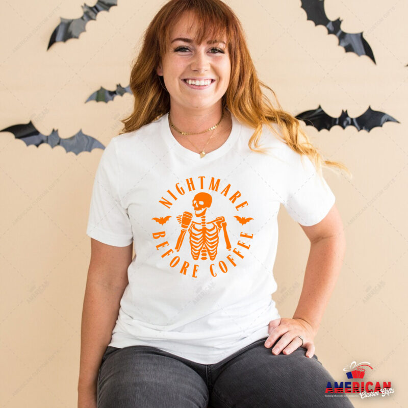 Nightmare Before Coffee Halloween t-shirt White