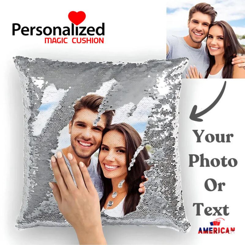 Custom Sequin Pillow | Hidden Message Magic Cushion | Personalized Gift – American Custom Gifts USA - Image 4