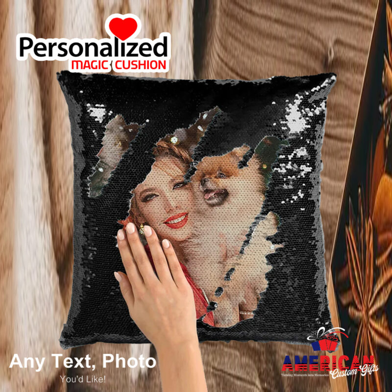 Custom Sequin Pillow | Hidden Message Magic Cushion | Personalized Gift – American Custom Gifts USA - Image 6