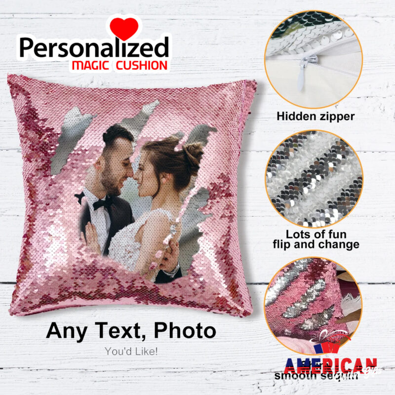 Custom Sequin Pillow | Hidden Message Magic Cushion | Personalized Gift – American Custom Gifts USA - Image 5