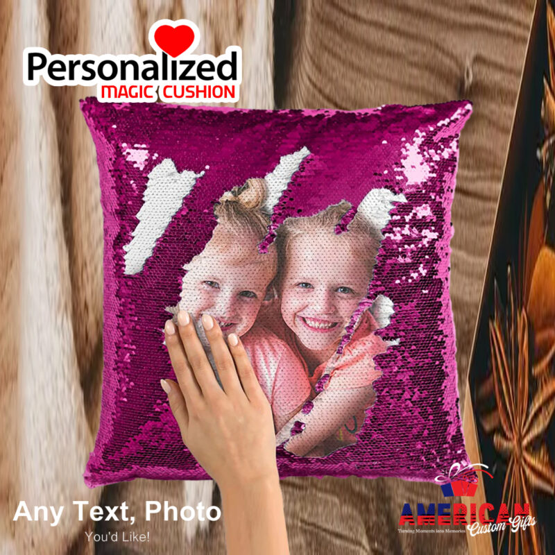 Custom Sequin Pillow | Hidden Message Magic Cushion | Personalized Gift – American Custom Gifts USA - Image 7